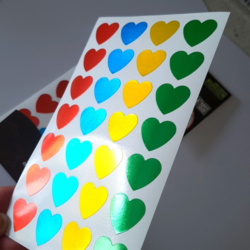 2/20$ 364 pcs 13 Sheets Stickers 18x18 mm Heart Stickers Multicolored